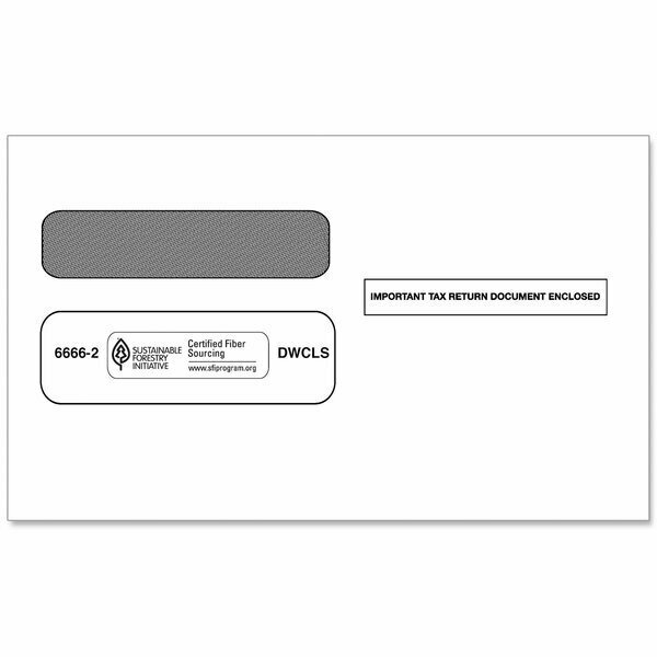 Complyright W-2 Standard IRS Double Window Self-Seal Envelope for Continuous and Laser Forms, 50PK 5296666250